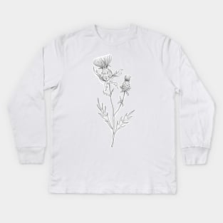 Thistle Ink Illustration Kids Long Sleeve T-Shirt